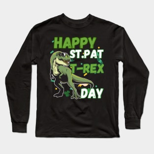 Happy St Pat Rex Day Shirt St Patricks Dinosaur Long Sleeve T-Shirt